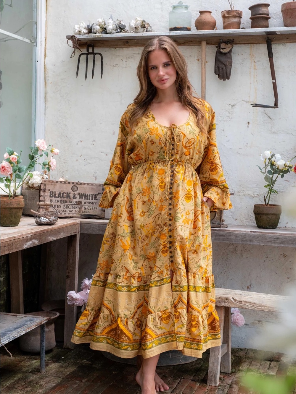 NWT Ancient Earth Sabrina Dress in Honeycomb 100% Cotton